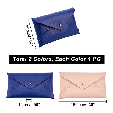 ahadermaker 2 pcs 2 couleurs pu imitation cuir enveloppe sac à lunettes(FIND-GA0002-73)-3