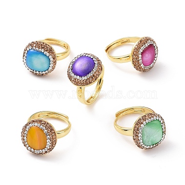Mixed Color Brass+Shell Finger Rings