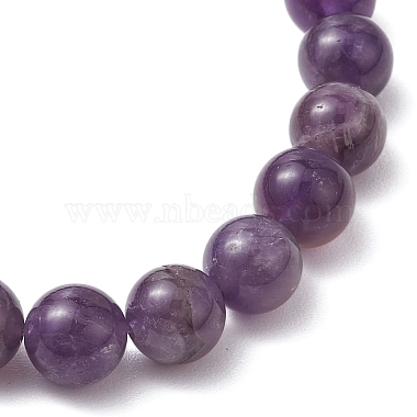 Stretch-Armbänder aus natürlichen Amethystperlen für Frauen und Männer(BJEW-JB11099)-4