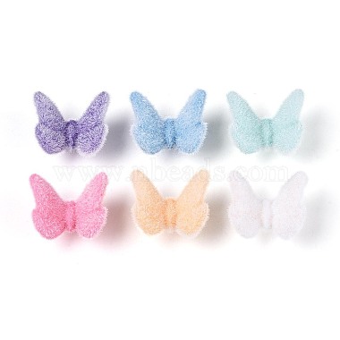 Flocking Opaque Acrylic Butterfly Beads(OACR-T030-11M)-3