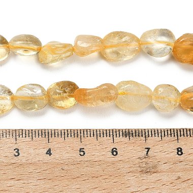 天然シトリン（加熱）ビーズストランド(G-G337-B02-8x10mm)-5