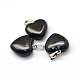 Coeur naturel pendentifs en pierre noire(X-G-Q371-05)-2