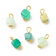 Natural Agate Cube Charms with Golden Tone Iron Loops(PALLOY-JF01586-30B)-1