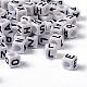 Mixed Letters White Letter Acrylic Cube Beads(X-PL37C9308)-2