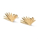 Ion Plating(IP) 304 Stainless Steel Grass Stud Earrings for Women(X-EJEW-F300-04G)-1