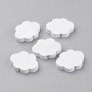 Dyed Natural Wooden Beads, Cloud, Creamy White, 22x17x4mm, Hole: 1.5mm(WOOD-S037-086)