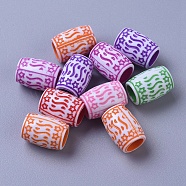 Plastic Beads, Large Hole Beads, Column, for Jewelry Making, Mixed Color, 15.5x11mm, Hole: 7mm(OPDL-TAC0001-01)
