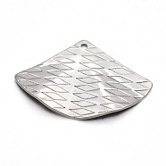 Fan 304 Stainless Steel Pendants, Stainless Steel Color, 20x29x2mm, Hole: 1mm(STAS-N073-19)