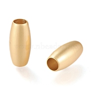 Brass Beads, Long-Lasting Plated, Matte Style, Barrel, Real 18K Gold Plated, 21x10mm, Hole: 6mm(KK-H101-06MG)