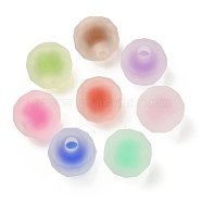 Transparent Acrylic Beads, Frosted, Bead in Bead, Faceted Round, Mixed Color, 15mm, Hole: 4mm(OACR-P015-02)