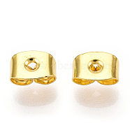Iron Ear Nuts, Friction Earring Backs for Stud Earrings, Golden, 6x4x3mm, Hole: 0.7~1.0mm(X-E034Y-G)