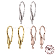 925 Sterling Silver Earring Hooks, with 925 Stamp, Mixed Color, 16x2.5x2mm, Hole: 1mm, 20 Gauge, Pin: 0.8mm(STER-K168-101)