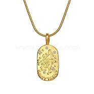 Constellations Cubic Zirconia Pendant Necklace, with Golden Stainless Steel Round Snake Chains, Sagittarius, 17.72 inch(45cm)(PW-WG56929-03)