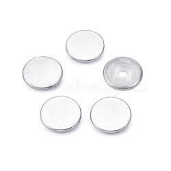 Iron Snap Button Findings, with Plastic, Snap Caps, Garment Buttons, Flat Round, Nickel Free & Lead Free, Platinum, 24.5x6mm, about 6pcs/set(BUTT-T012-01B-P-15-FF)