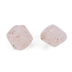 Marbled Stone Style Opaque Acrylic Beads, Nuggets, Misty Rose, 18~19x16.5~17x15.5~16mm, Hole: 1.8mm(OACR-G009-02B)