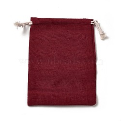 Rectangle Cloth Packing Pouches, Drawstring Bags, Dark Red, 16x12.85x0.45cm(ABAG-A008-01C-05)