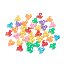 Plastic Beads, Triangle, Mixed Color, 10.5x10.5x4mm, Hole: 2mm(KY-L079-03)