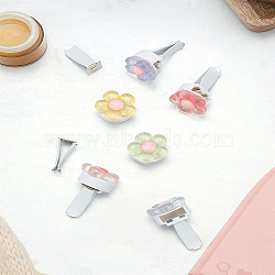 Flower Plastic Enamel Auto Car Air Vent Perfume Clip, with Resin Clip & Aromatherapy Tablets, Mixed Color, 88x59x4.5mm(FIND-LP0009-01)