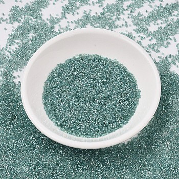 MIYUKI Delica Beads, Cylinder, Japanese Seed Beads, 11/0, (DB1767) Sparkling Aqua Green Lined Crystal AB, 1.3x1.6mm, Hole: 0.8mm, about 2000pcs/10g