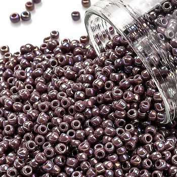 TOHO Round Seed Beads, Japanese Seed Beads, (412) Opaque AB Lavender, 11/0, 2.2mm, Hole: 0.8mm, about 50000pcs/pound