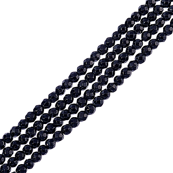 2 Strands Natural Black Onyx Beads Strands, Dyed, Faceted, Round, 3mm, Hole: 1mm, about 120~130pcs/strand, 15.70''(39.88cm)