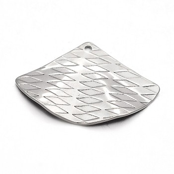 Fan 304 Stainless Steel Pendants, Stainless Steel Color, 20x29x2mm, Hole: 1mm