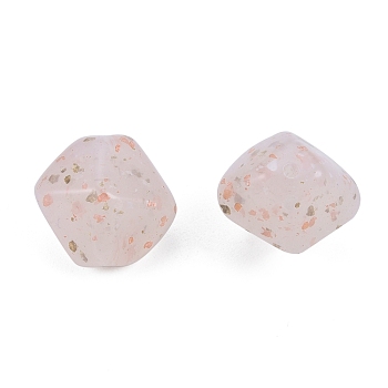 Marbled Stone Style Opaque Acrylic Beads, Nuggets, Misty Rose, 18~19x16.5~17x15.5~16mm, Hole: 1.8mm