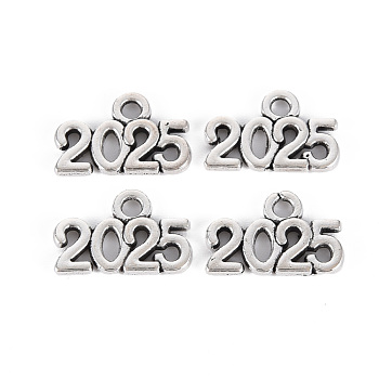 Tibetan Style Alloy Charms, Lead Free & Cadmium Free, Word 2025, Antique Silver, 9x14x1.5mm, Hole: 1.6mm, about 960pcs/500g