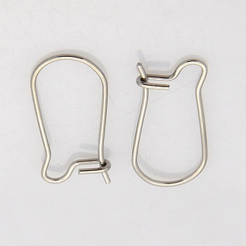 316 Surgical Stainless Steel Hoop Earrings, Stainless Steel Color, 21 Gauge, 25x12mm, Pin: 0.7mm