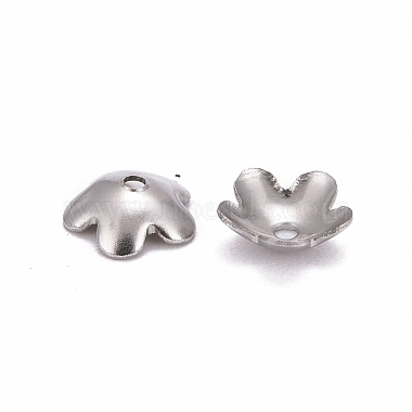 5-Petal Flower Smooth Surface 304 Stainless Steel Bead Caps(STAS-R065-57)-2