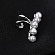 Rhodium Plated 925 Sterling Silver Pearl Clip-on Earrings(EJEW-BB72156)-2