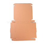 Kraft Paper Folding Box, Square, Cardboard box, Mailing Boxes, BurlyWood, 51x34.5x0.2cm, Finished Product: 21x21x3cm(CON-F007-A06)