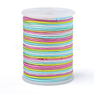 Segment Dyed Polyester Thread, Braided Cord, Colorful, 1mm, about 7.65 yards(7m)/roll(NWIR-I013-B-03)
