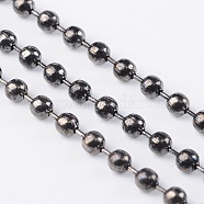 Iron Ball Chains, Soldered, Gunmetal, with Spool, Bead: 2.4mm, about 328.08 Feet(100m)/roll(CHB003Y-B)
