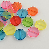 Flat Round Transparent Acrylic Beads, Mixed Color, 25x5mm, Hole: 2mm, about 200pcs/500g(MACR-R546-26)