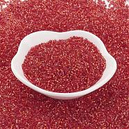 TOHO Japanese Seed Beads, Two Cut Hexagon, (25) Silver Lined Light Siam Ruby, 15/0, 1.5x1.5mm, Hole: 0.5mm, about 170000pcs/pound(SEED-K007-1.5mm-25)