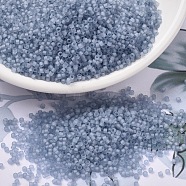 MIYUKI Delica Beads, Cylinder, Japanese Seed Beads, 11/0, (DB0381) Matte Transparent Shadow Gray Luster, 1.3x1.6mm, Hole: 0.8mm, about 2000pcs/bottle, 10g/bottle(SEED-JP0008-DB0381)