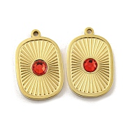 Glass Pendants, with 304 Stainless Steel Findings, Oval, Real 14K Gold Plated, 18x11.5x2.5mm, Hole: 1.2mm(STAS-P356-35G-01)