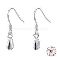 925 Sterling Silver Earring Hooks Findings, with Pendant Bails, Silver, 22mm, 20 Gauge, Pin: 0.8mm(STER-I014-28S)