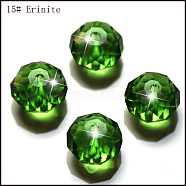 Imitation Austrian Crystal Beads, Grade AAA, Faceted, Rondelle, Green, 8x5.5mm, Hole: 0.9~1mm(SWAR-F068-6x8mm-15)
