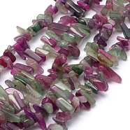 Natural Agate Beads Strands, Chip, Dyed, 12~19x5~7mm, Hole: 1mm, 15.3 inch(39cm)(G-K220-09)