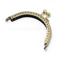 Iron Purse Frame Handle for Bag Sewing Craft Tailor Sewer, Antique Bronze, 72x105x11mm, Hole: 1~2mm(X-FIND-T008-131AB)