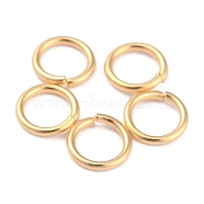 Rack Plating Brass Jump Rings, Open Jump Rings, Long-Lasting Plated, Real 24K Gold Plated, 5x0.8mm, 20 Gauge, Inner Diameter: 3.5mm(X-KK-O139-18G-G)