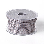 Braided Cowhide Cord, Leather Jewelry Cord, Jewelry DIY Making Material, Slate Gray, 5mm, about 21.87 yards(20m)/roll(WL-I004-5mm-04)