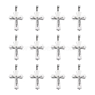 304 Stainless Steel Crucifix Cross Big Pendants for Easter, 49x33mm, Hole: 12mm(STAS-V0493-79C)