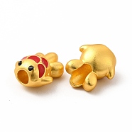 Rack Plating Alloy Enamel Beads, Goldfish, Matte Gold Color, 13.5x11.5x7.5mm, Hole: 3.5mm(PALLOY-A001-65MG)