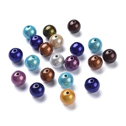 Spray Painted Acrylic Beads, Miracle Beads, Bead in Bead, Round, Mixed Color, 14mm, Hole: 2mm, about 330pcs/500g(PB9287)