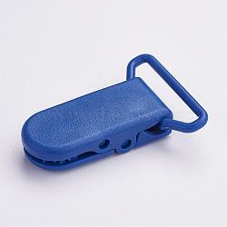 Eco-Friendly Plastic Baby Pacifier Holder Clip, Blue, 43x31x9mm(KY-K001-A02)
