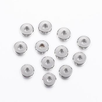 304 Stainless Steel Spacer Beads, Flat Round, Stainless Steel Color, 5x2mm, Hole: 1.5mm
