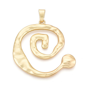 Rack Plating Alloy Big Pendants, Vortex, Cadmium Free & Lead Free, Matte Gold Color, 69~70x70x4mm, Hole: 11.5x5mm